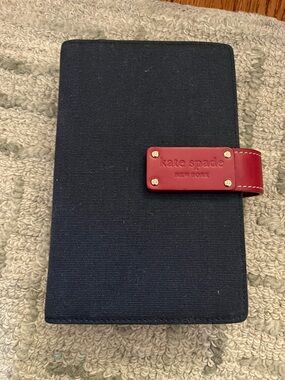 kate spade navy and red folio notebook cover